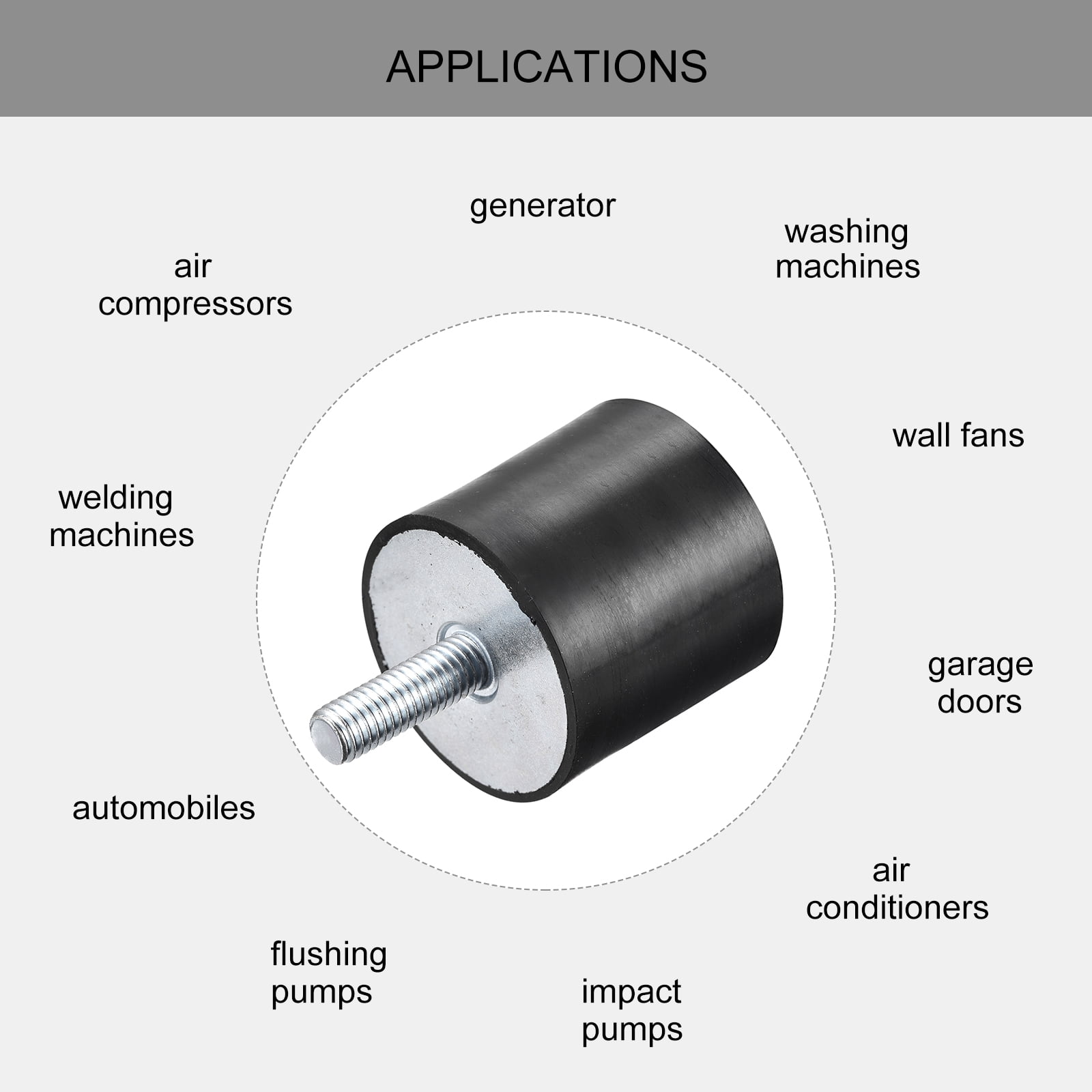 Unique Bargains Rubber Mounts Vibration Isolator Shock Absorber Black D40mmxH40mm