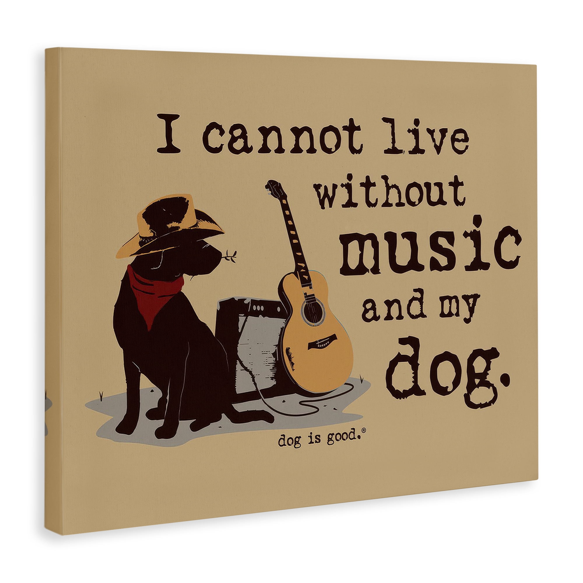 Stupell Industries Music & My Dog Animals Painting Wrapped Canvas Art Print Wall Art, 20 x 16