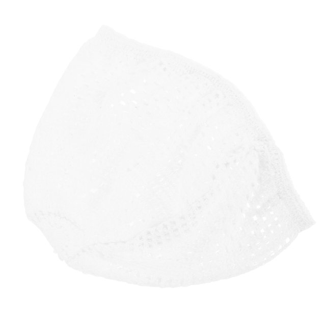 USHOBE Muslim Worship Hat White Cotton Flexible Fit Islamic Prayer Headwear for Men