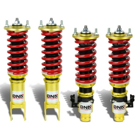 For 1992 to 2001 Honda Civic Suspension Strut Damper with Coilover Complete Assembly Kit EG EJ DC (Red & Gold) 96 97 98 99 (Best Coilovers For Eg Hatch)