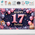 thumbnail image 7 of Balloon Decoration Happy 17th Birthday Floral Theme Party Backdrop for Teen Celebration Indoor Decoration Event, 7 of 7