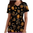 thumbnail image 2 of Mifsaly Womens Scrub Tops Cute Bunny and Egg Print Easter Shirts for Women V-Neck Short Sleeve Nursing Uniforms Doctors Nurse Festival Casual Workwear with Pockets L, 2 of 6