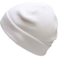 thumbnail image 4 of White Thermal Cotton Beanie Skull Cap Winter Ski Hat Cuffed Solid Warm, 4 of 4