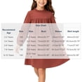 thumbnail image 3 of OGLCCG Girls Lantern Long Sleeve Dress Kids Flowy Pleated Crewneck A-Line Fall Dresses Birthday Princess Dress(Red,5-6 Years), 3 of 7