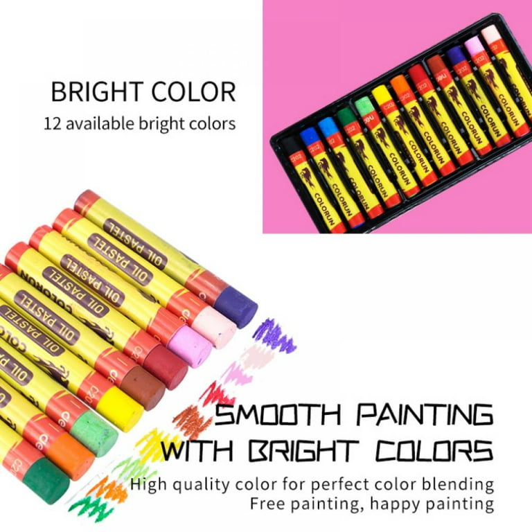 jlwkj Oil Pastels Set,24 Assorted Colors Non Toxic Professional Round Painting Oil Pastel Stick Art Supplies Drawing Graffiti Art C