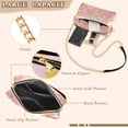 thumbnail image 3 of FORMRS Women Crossbody Purse with Chain Strap Vegan Leather Shoulder Handbag, Gradient Pink Stars, 3 of 7