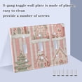 thumbnail image 3 of Yayeee Toggle Light Switch Wall Plate 3-Gang 6.37"x4.48" Decorative Outlet Cover, Light Green Christmas Houses, 3 of 7