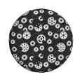 thumbnail image 4 of Spare Tire Cover, Black Gear Pattern White Wheel Cover Tire Covers For Trailers Car Truck Camper Universal Tire Covering Fits Diameter14"-17", 4 of 4