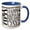 Blue/White, variant on 3drose, Modern Black and Image of Gold Brush Stroke Fifty Happy Birthday, 11oz Two-tone Yellow Mug