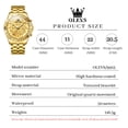 thumbnail image 5 of OLEVS Watches for Men Waterproof Luxury Dress Analog Quartz Chronograph Fashion Gold Plated Stainless Steel Luminous Date Classic Mens Wrist Watches Reloj Para Hombre Gold/White/Black Dial, 5 of 14