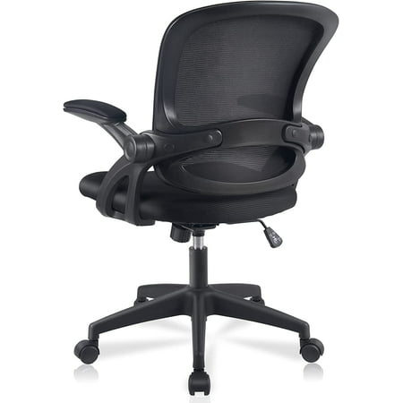 Ergonomic Desk Chair with Lumbar Support and Adjustable Height Swivel Computer Chair with Flip-up Arms for Conference Room