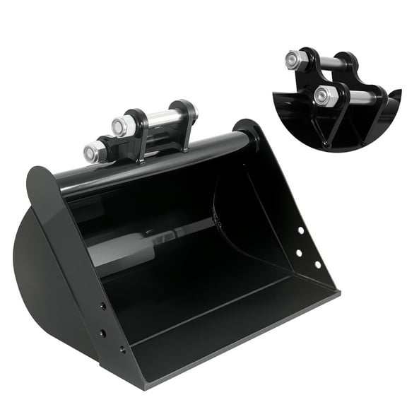Mini Excavator Bucket Attachments, 20" No Teeth Flat Backhoe Buckets, Digging Bucket Accessories for Loading Sand, Soil, Cleaning Ditch