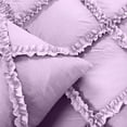 thumbnail image 3 of Diamond Ruffle Duvet Cover 3 Piece Set with Zipper, 400 Thread Count & 100% Egyptian Cotton, Luxury Design and Quilts Protector with Pillowcases - Lavender Solid, Super King Size., 3 of 5
