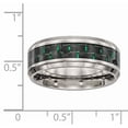 thumbnail image 5 of Stainless Steel Polished Black/Green Carbon Fiber Inlay Ring, 5 of 9