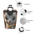 thumbnail image 3 of Xecao Adorable Llama In Flowers for Laundry Basket,Collapsible Large Laundry Hamper,Wash Bag for Laundry Room, Rolling Laundry Basket with Handles, 3 of 5