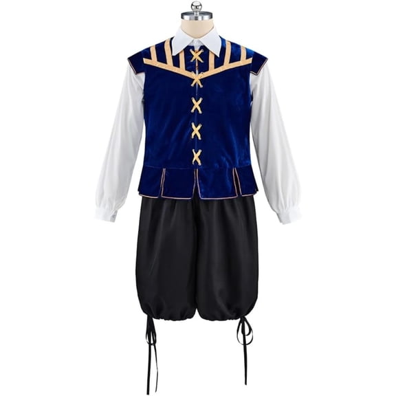 Adult Men Tudor Inspired Vest Shirt Pants Set Classic Vintage Style Suit