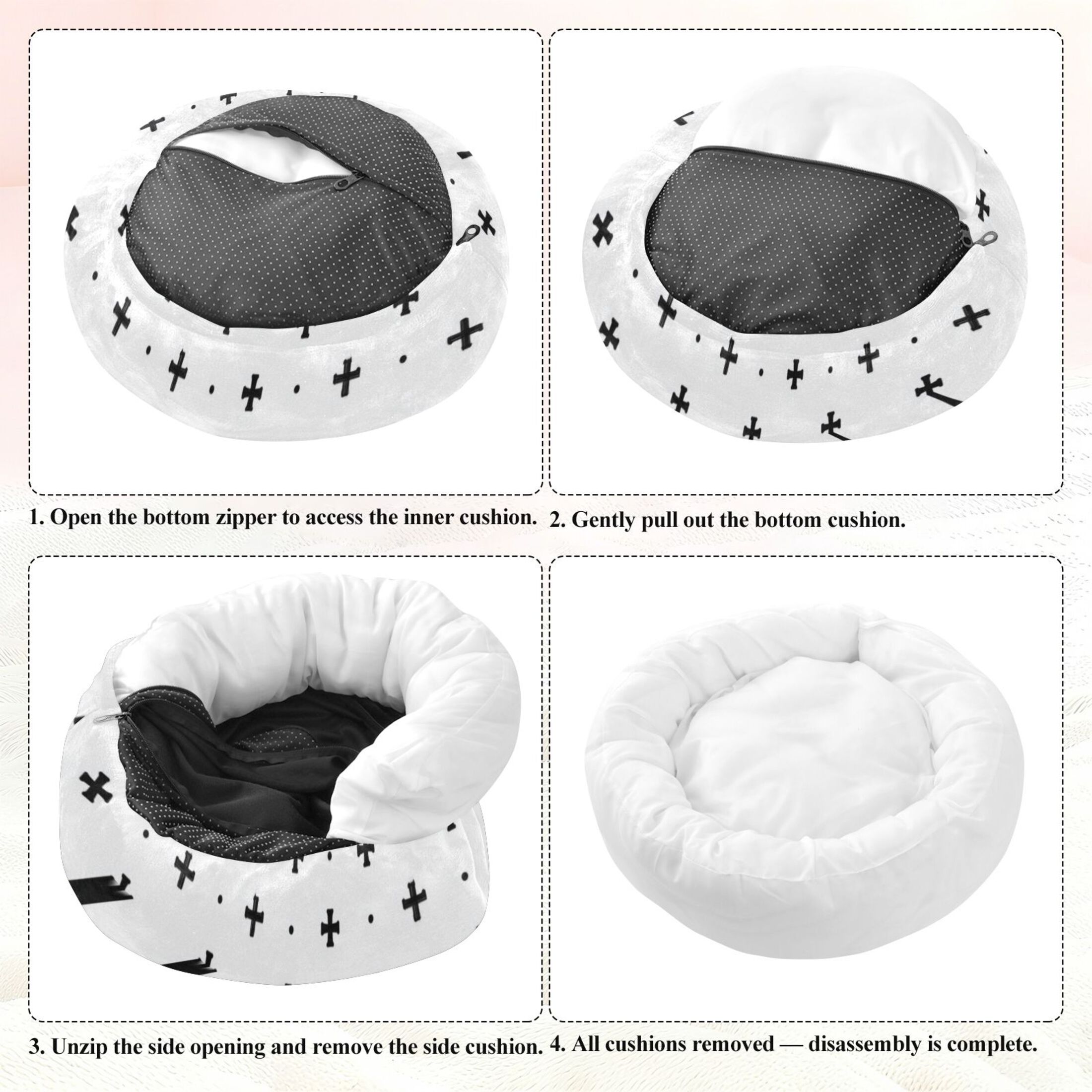 Pet Bed Pet Mat Cozy Removable & Washable Comfort For Cats And Dogs Small Cross Icons