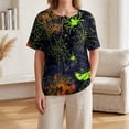 thumbnail image 5 of JULMCOMO Halloween Shirts for Women Cotton Linen Funny Witch Ghost Pumpkin Print Henley Casual Tunic Tops Holiday Costume Graphic Tees Multicolor M, 5 of 9