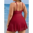 thumbnail image 5 of Asoul Plus Size One Piece Swimsuit Scalloped Swim Dress Bathing Suits Tummy Control Flowy Modest Swim Suits, 5 of 6