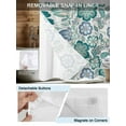 thumbnail image 3 of No Hook Cloth Fabric Shower Curtain with Snap in Liner, Teal Paisley Pattern Waterproof Shower Curtains Set with See Through Top Window, Boho Ethnic Floral Traditional Bath Curtains Shower 66"x72", 3 of 6
