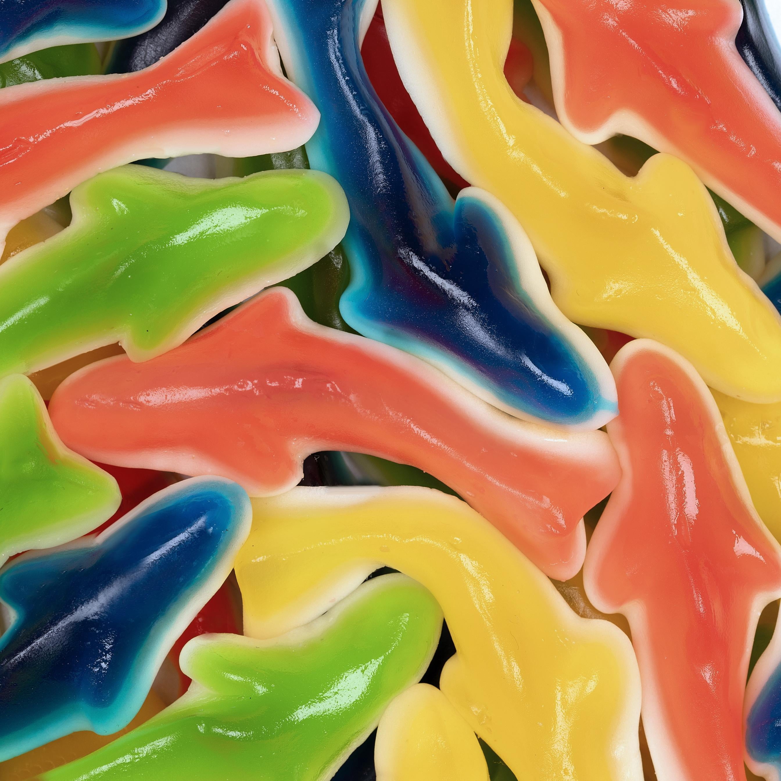Kervan Candy Bebeto Assorted Color Sharks - Fruity, Soft & Sweet Gummy Candy Bulk for Kids, Gift Snacks and Parties - Assorted Color Sharks Gummies Party Size Bag (5 lbs)