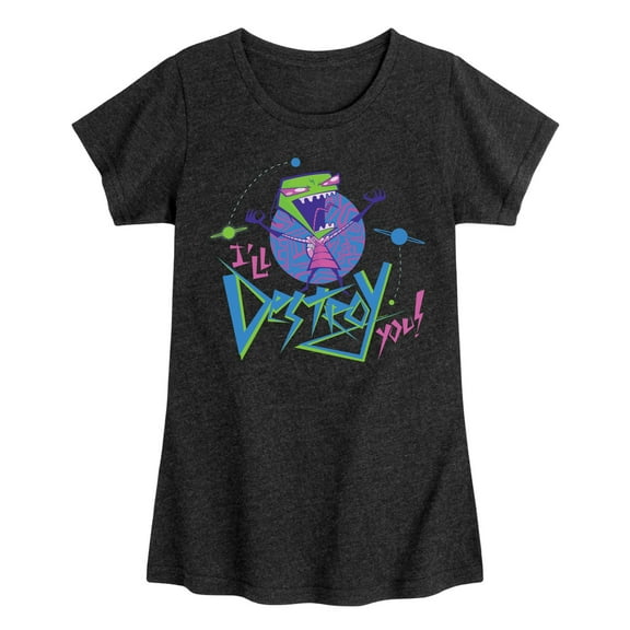Invader ZIM - ZIM Screaming I'll Destroy You - Retro Style - Toddler And Youth Girls Short Sleeve Graphic T-Shirt