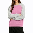 thumbnail image 3 of Enjoytime Women Sweatshirt Patchwork Long Sleeve Pullover Tops Fall Winter Fleece Casual Crew Neck Sweatshirts with Pockets, 3 of 7
