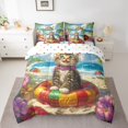 thumbnail image 2 of Erosebridal Kawaii Cat Bed in a Bag Full size,Summer Holiday Bed Set,Floral Flower Bedding Full Size,Super Cozy Ocean Beach Room Decor,Reversible,7pcs, 2 of 6