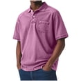 thumbnail image 2 of MELDVDIB Mens Denim T-Shirts Vintage Half-Button Turn Down Collar Short Sleeve Shirts Summer Tops Pullover Tees with Pocket, 2 of 8