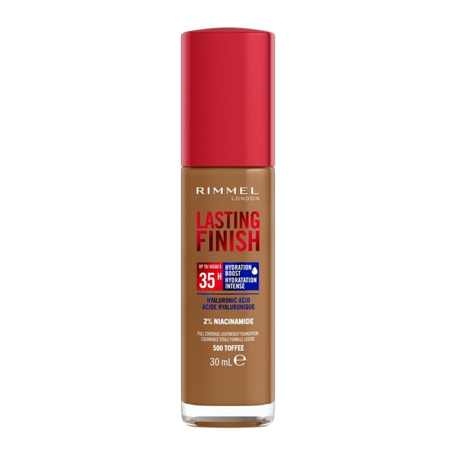 Rimmel Lasting Finish 35 Hour Foundation, Long-Wearing, Hydrating, Vegan Formula, Full-Coverage