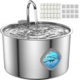 thumbnail image 1 of Fuente de Agua para Gatos FOOPOMARY de Acero Inoxidable 3.2L con 12 Filtros, 1 of 9