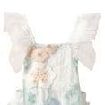 thumbnail image 2 of GYRATEDREAM Newborn Baby Girl Ruffle Lace Romper Toddler Fly Sleeve Cotton Splice Layered Bodysuit, White 0-3 Months, 2 of 9