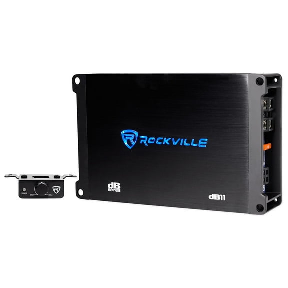 Rockville dB11 1400 Watt Peak/350 Watt RMS Mono 2-Ohm Amplifier Car Amp and Bass Remote