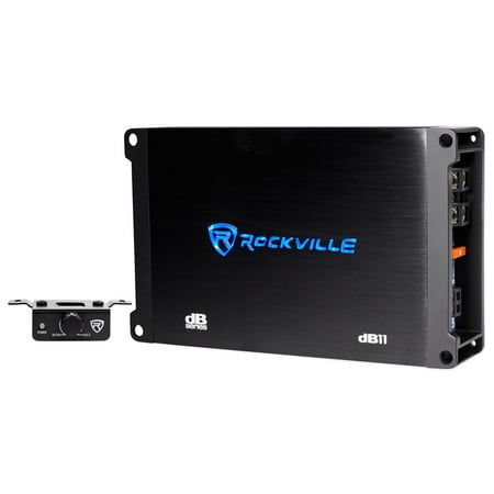 Rockville dB11 1400w/700w RMS Mono Class D 2-Ohm Amplifier Car Amp+Bass