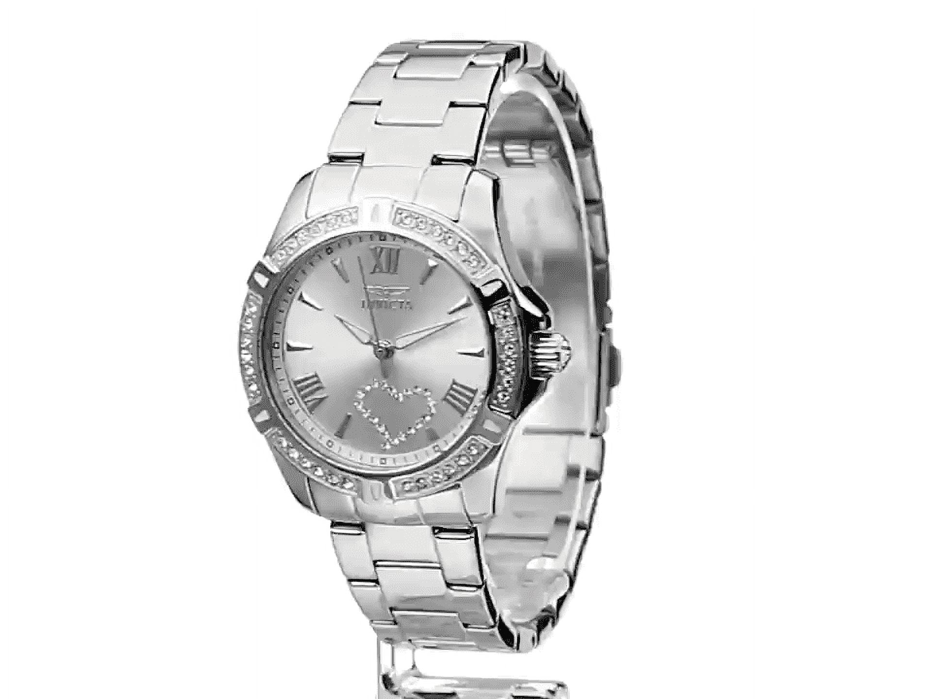 Invicta Women's 21383 Angel Crystal Accented Bezel Silver Dial