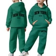 thumbnail image 2 of Hessimy Toddler Boys Girls Spring Summer Cartoon Print 2Pcs Long Sleeve Sweatshirt Tops Pants Cute Sweatsuit, Cute Sweat Style(Dark Green,3-4 Years), 2 of 7