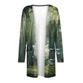 thumbnail image 4 of LOVZFMLL Cardigan pour Femmes Mode Décontractée Mi-Longue Imprimé Halloween Cardigan à Manches Longues, 4 of 4
