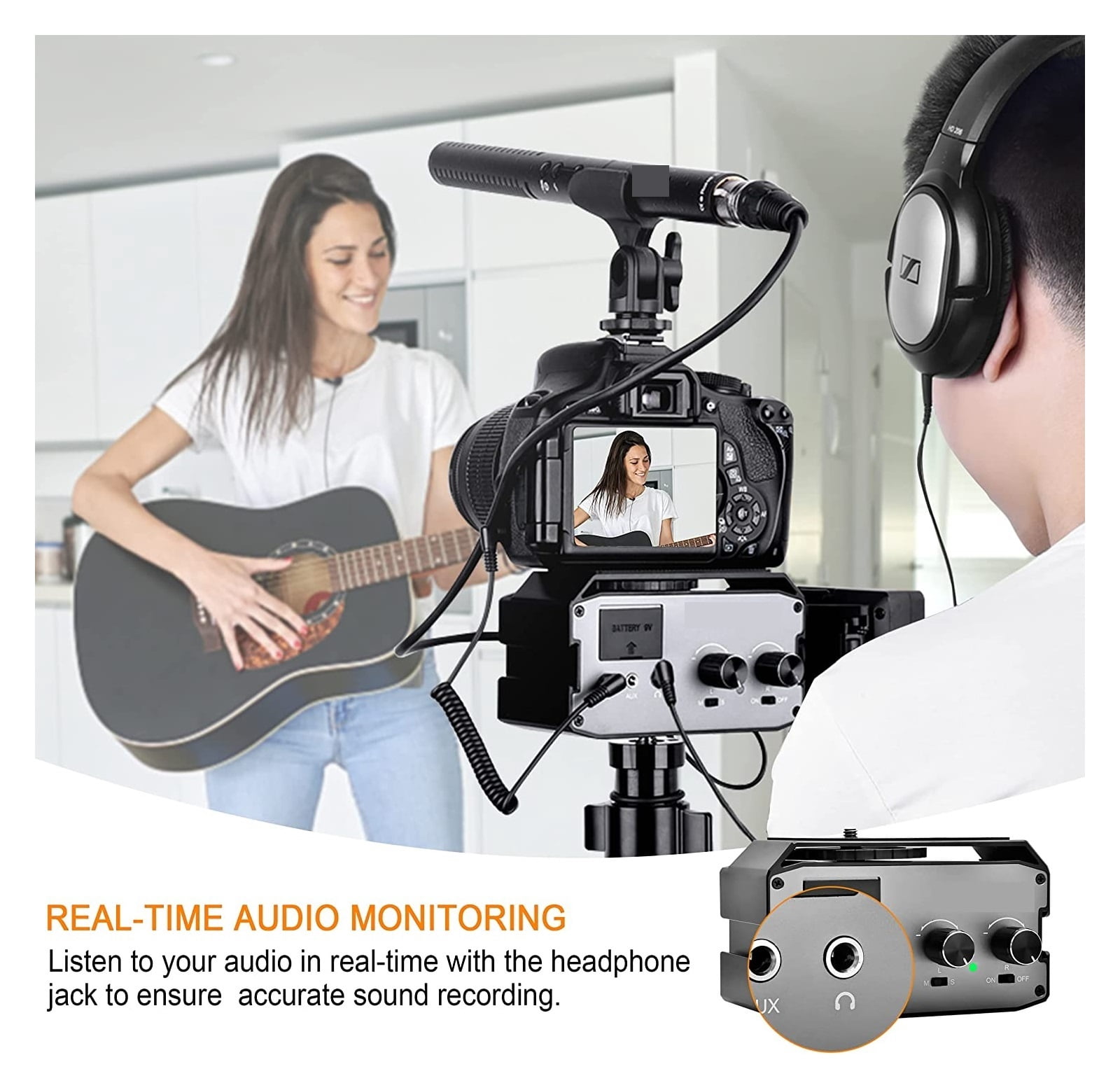XLR Audio Mixer,CVM-AX3 Dual XLR/6.35mm/3.5mm Video Audio Mixer, Camera Mixer