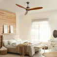 DingLiLighting 52" Wood Ceiling Fan No light with Remote 3Blade Modern