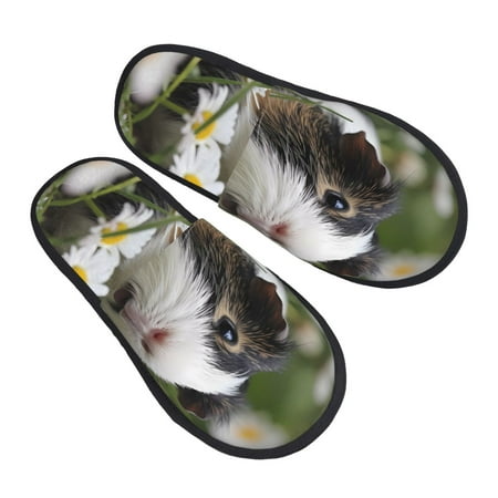

Kdxio Daisy Guinea Pig Pattern Slippers for Women Memory Foam Fuzzy House Slippers Bedroom Non-slip Warm Womens Slippers