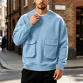 thumbnail image 5 of Horkkom Crewneck Sweatshirt Men Long Sleeve Work Casual Shirts Oversized Loose Sweatshirts with Pockets L, 5 of 7