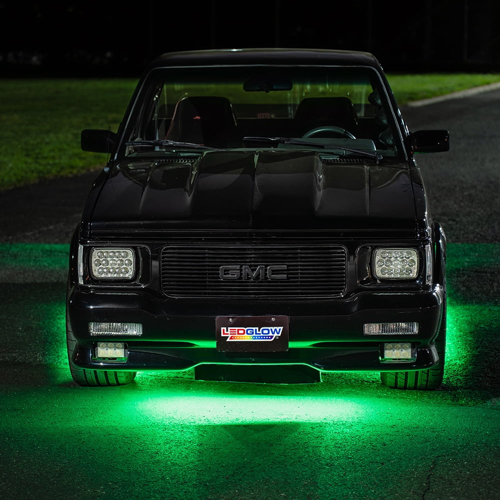 LEDGlow 6pc Green Flexible LED Slimline Truck Underbody Underglow Lighting Kit