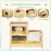 PawHut Extra Large Wooden Hamster Cage with Seesaw, Small Animal Habitat