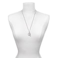 thumbnail image 3 of Delight Jewelry Silvertone Large Super Sparkle Crystal Clear AB Volleyball Silvertone Be Strong and Courageous Bar Charm Necklace, 23", 3 of 4