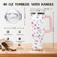 thumbnail image 2 of 40oz Cherry Blossom Tumbler with Handle, Lid & Straw - Pink Floral Travel Mug Water Bottle - Gift for Women, Girls - Reusable Drinkware, 2 of 6