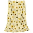 thumbnail image 2 of Fuzoiu Sunflowers Bee Print Ultra-Soft Micro Fleece Blanket,All Seasons Flannel Throw, Lightweight Blanket for Bed, Sofa, Couch, Movie Night, Camping, and Travel-40"x30", 2 of 7