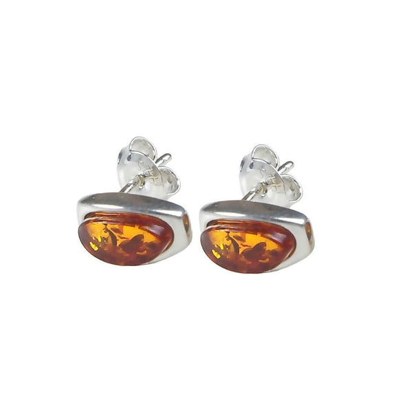 Sterling Silver Baltic Amber Earrings "Madelyn"