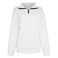 thumbnail image 6 of Rovga Women Sweatshirts Quarter Zip Lightweight Pullover Sweatshirts Solid Color Long Sleeve Casual Tops Leisure Outwear, 6 of 6