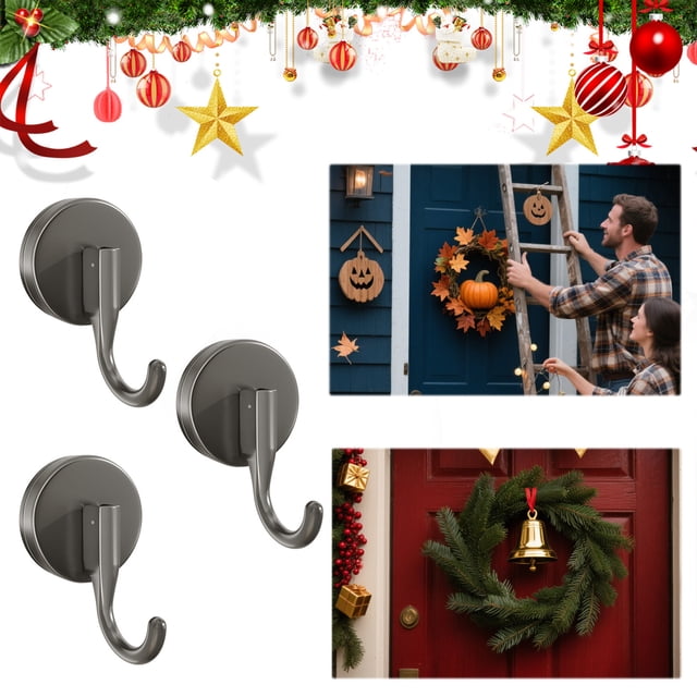 Gancho de ratán con ventosa para coronas, ideal para ventanas, puertas y exteriores. Ideal para Navidad, Acción de Gracias, Halloween, Pascua, otoño, verano y primavera. Paquete de 2, 3 o 4 ganchos de
