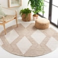 thumbnail image 2 of SAFAVIEH Natura Medici Diamond Area Rug, Natural/Ivory, 6' x 6' Round, 2 of 8